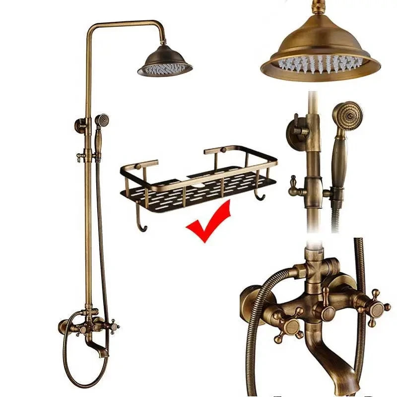 Antique Wall Hanging Shower Faucet Handle Hand Shower