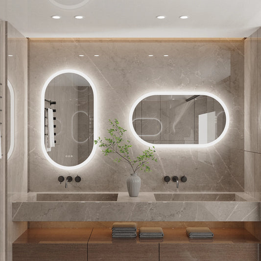 Led Bathroom Mirror Wall Mounted Oval Lighted Vanity