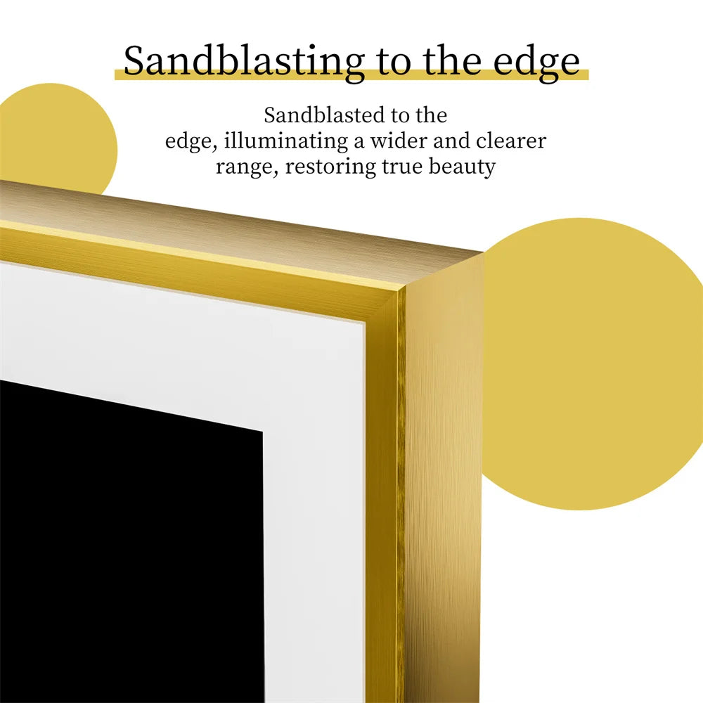 Luvodi Illuminated Bathroom Mirror Gold Frame Wall Mounted