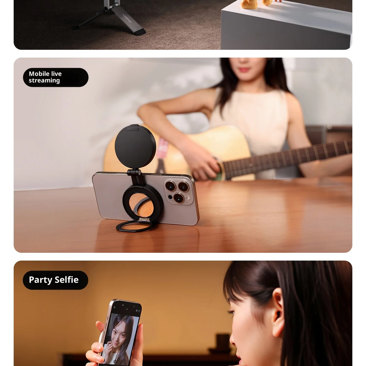 Original Ulanzi Lm23 Magnetic Phone Selfie Light Built-In