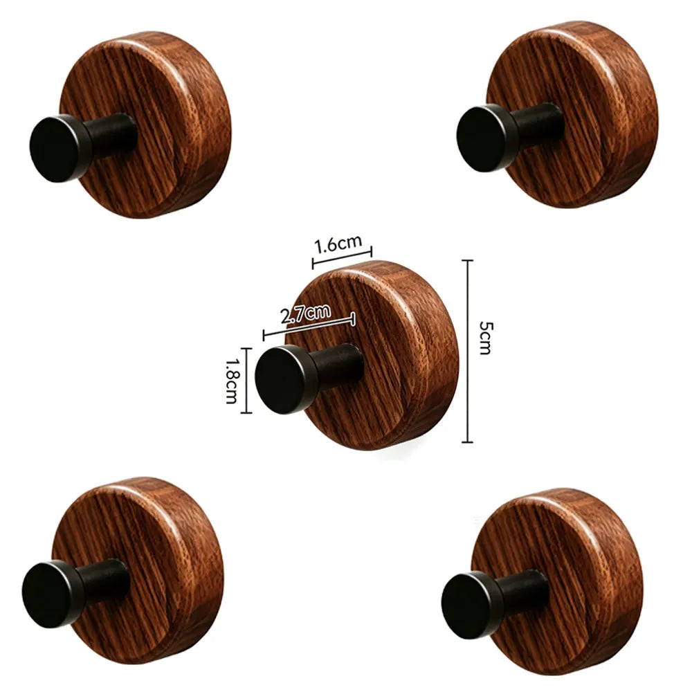 Walnut Wood Bathroom Wall Mounted Towel Rack Shelf