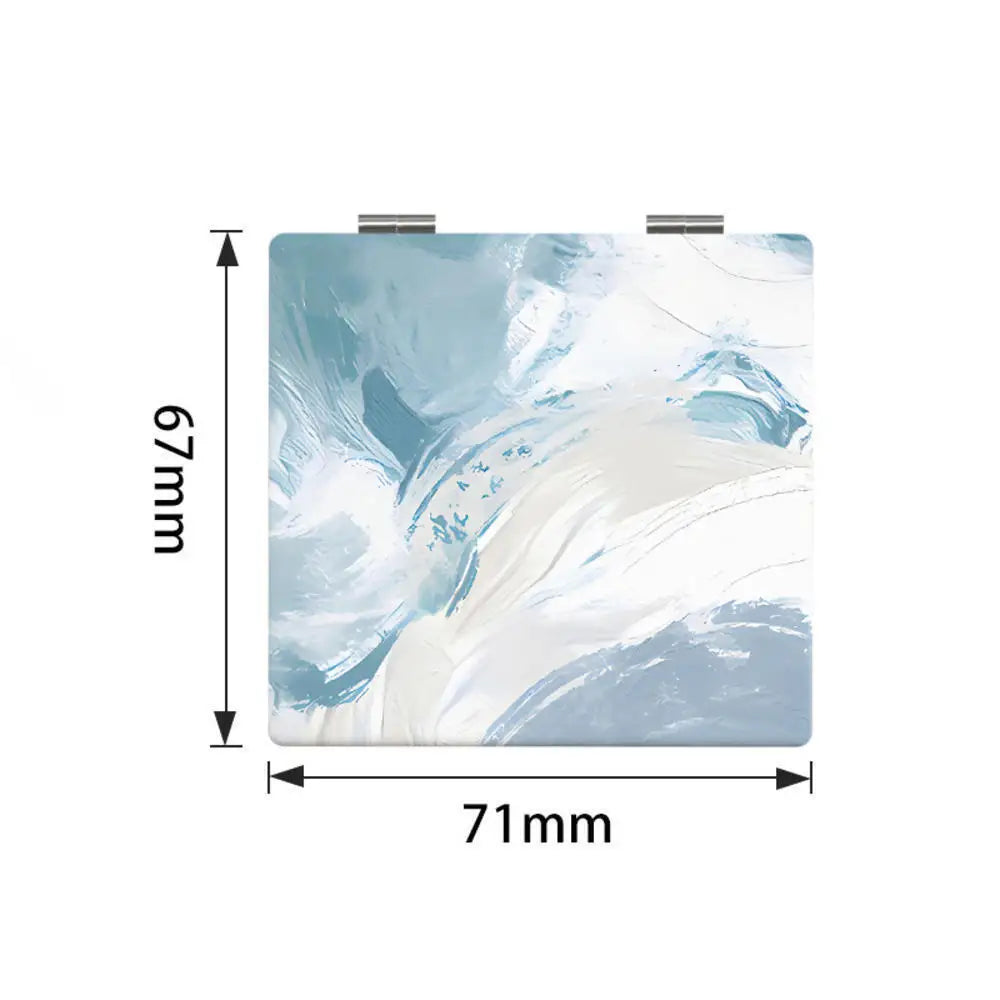 Abstract Painting Double-Sided Makeup Mirror 2x Magnifying
