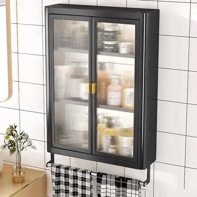 Modern Wall Mounted Bathroom Cabinet White Waterproof Storage