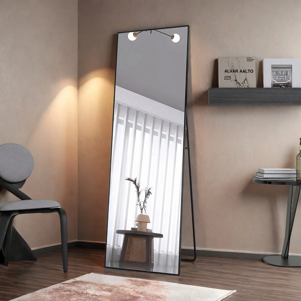 Full Length Mirror Standing Mirror Black Frame Large