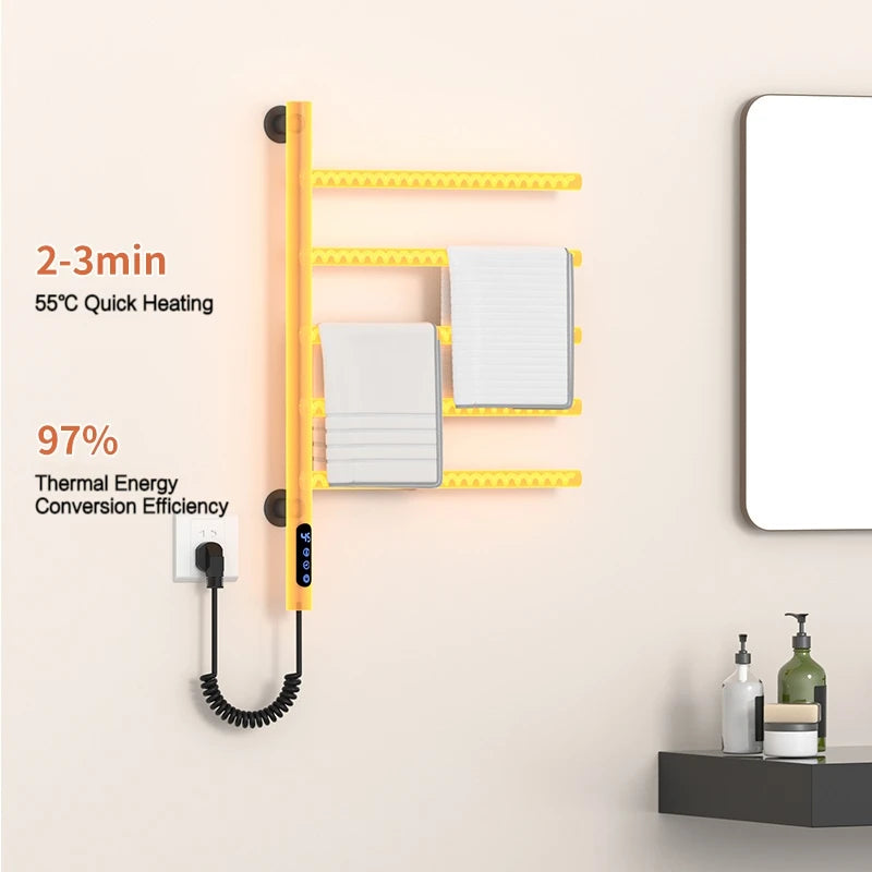 Heated Electric Towel Rack Smart Touch Temperature Time