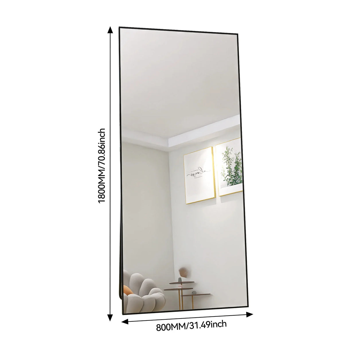 Full Length Mirror Standing Mirror Black Frame Large