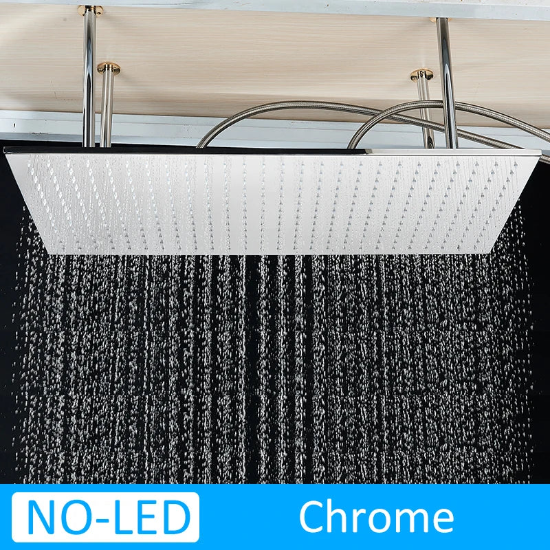 Luxury 80cm Rain Shower Head Chrome Big Top