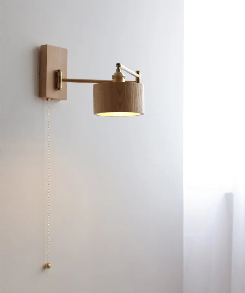 Iwhd Walnut Ash Wood Led Wall Lamp Sconce
