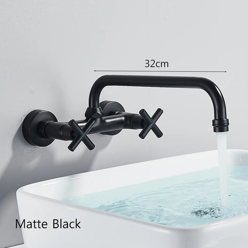 Bathroom Basin Faucet Wall Mounted 360 Degree Rotate