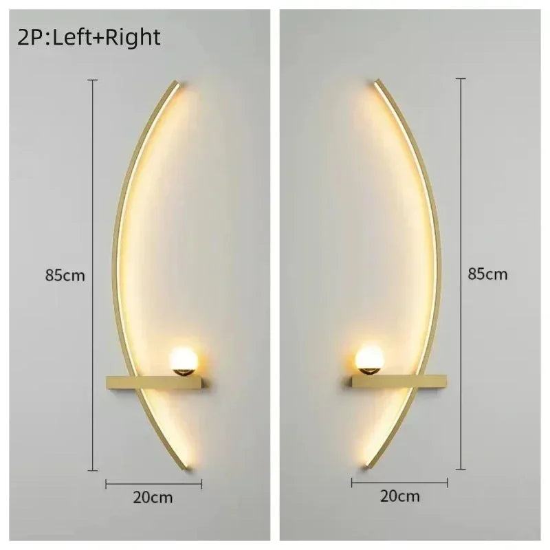 Modern Led Simple Art Bedroom Bedside Wall Lamp