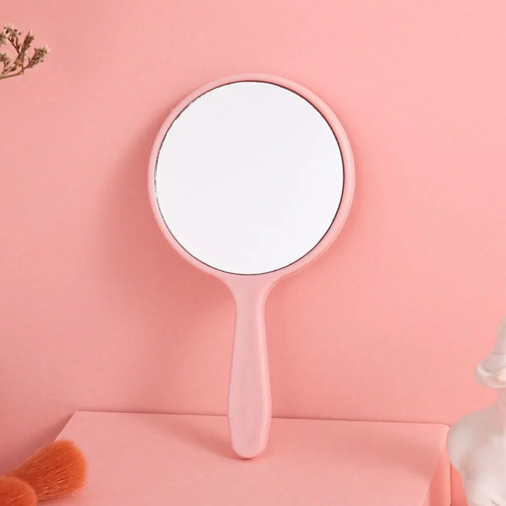 Diy Makeup Mirror Cute Handle Small Round Handheld