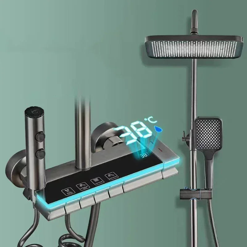 Back Spray Piano Digital Bathrooom Shower System Cold