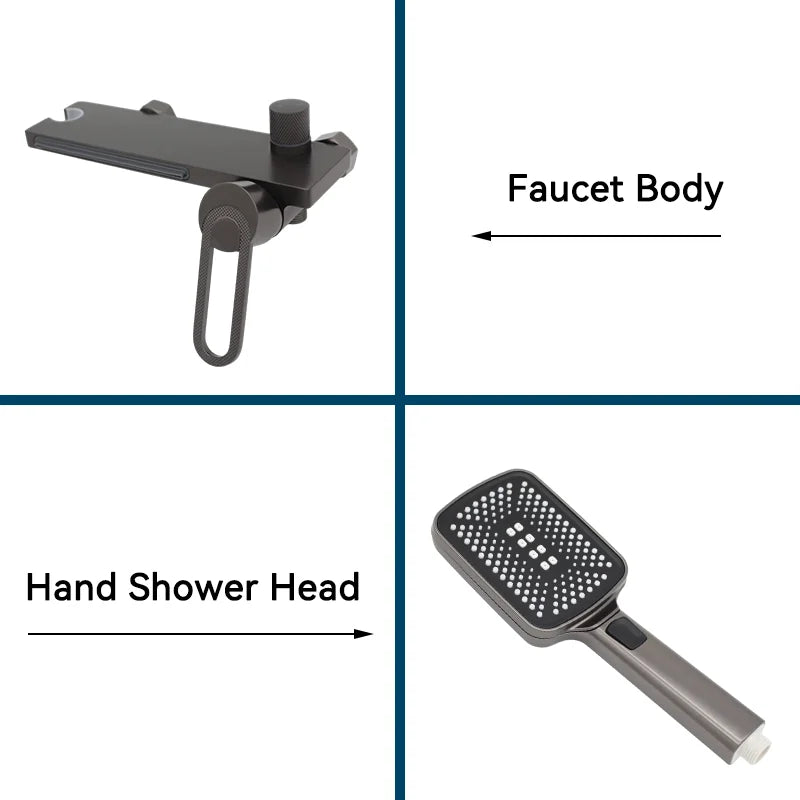Bathtub Shower Faucet Handle Spout Mixer Tap Hand