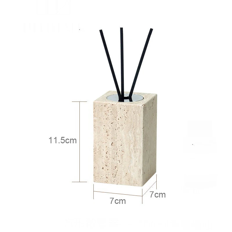 Beige Travertine Bathroom Natural Marble Soap Dispenser Reed