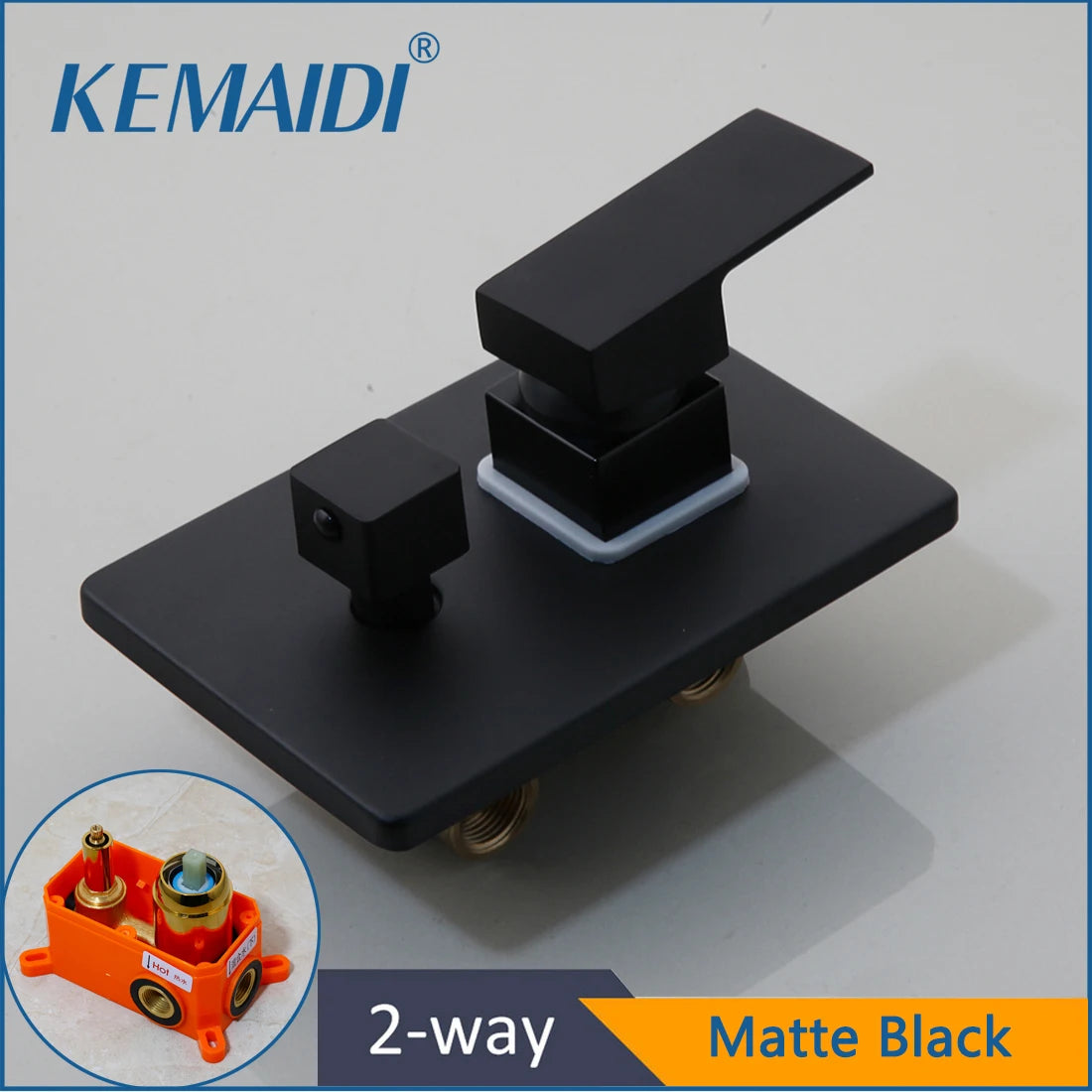 Kemaid Matte Black Rainfall Shower Faucet Systerm W/