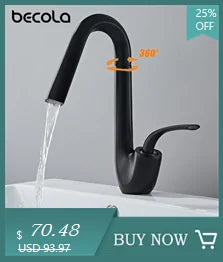 Becola Brushed Gold Basin Faucet Black Bathroom Mixer