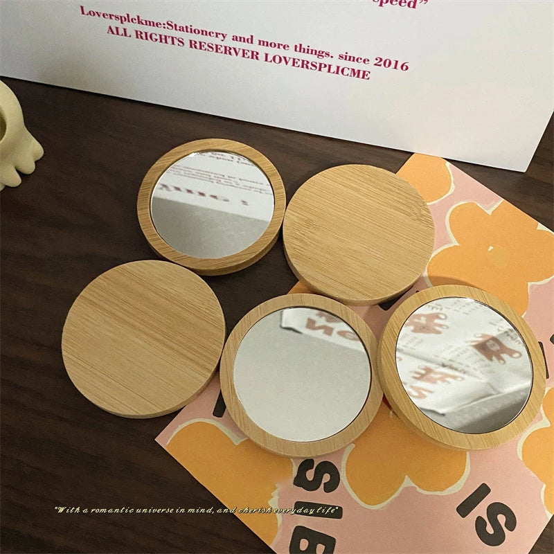 2cm Pure Wood Makeup Mirror Functional Wood Stylish