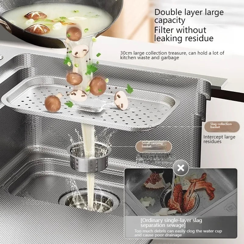 Drop In Sink 304 Stainless Steel Embossed Large