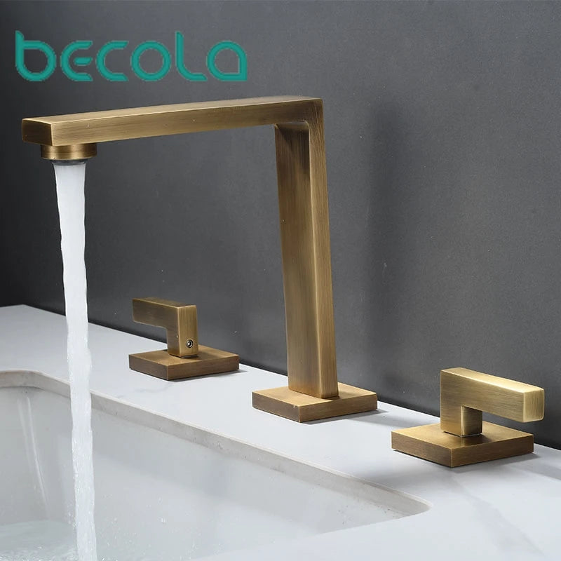 Brushed Gold Basin Faucet Total Brass Black Bathroom