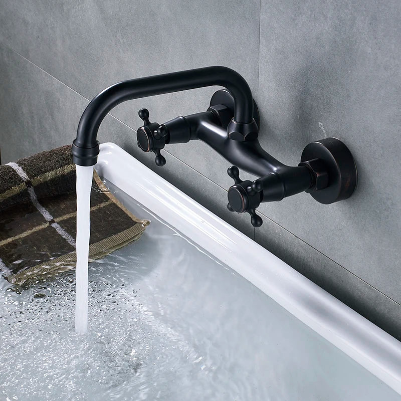 Bathroom Basin Faucet Wall Mounted 360 Degree Rotate