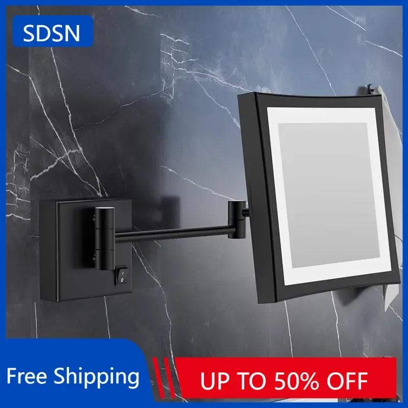 Square Touch Bathroom Mirror Wall Mounted Lighted Bathroom
