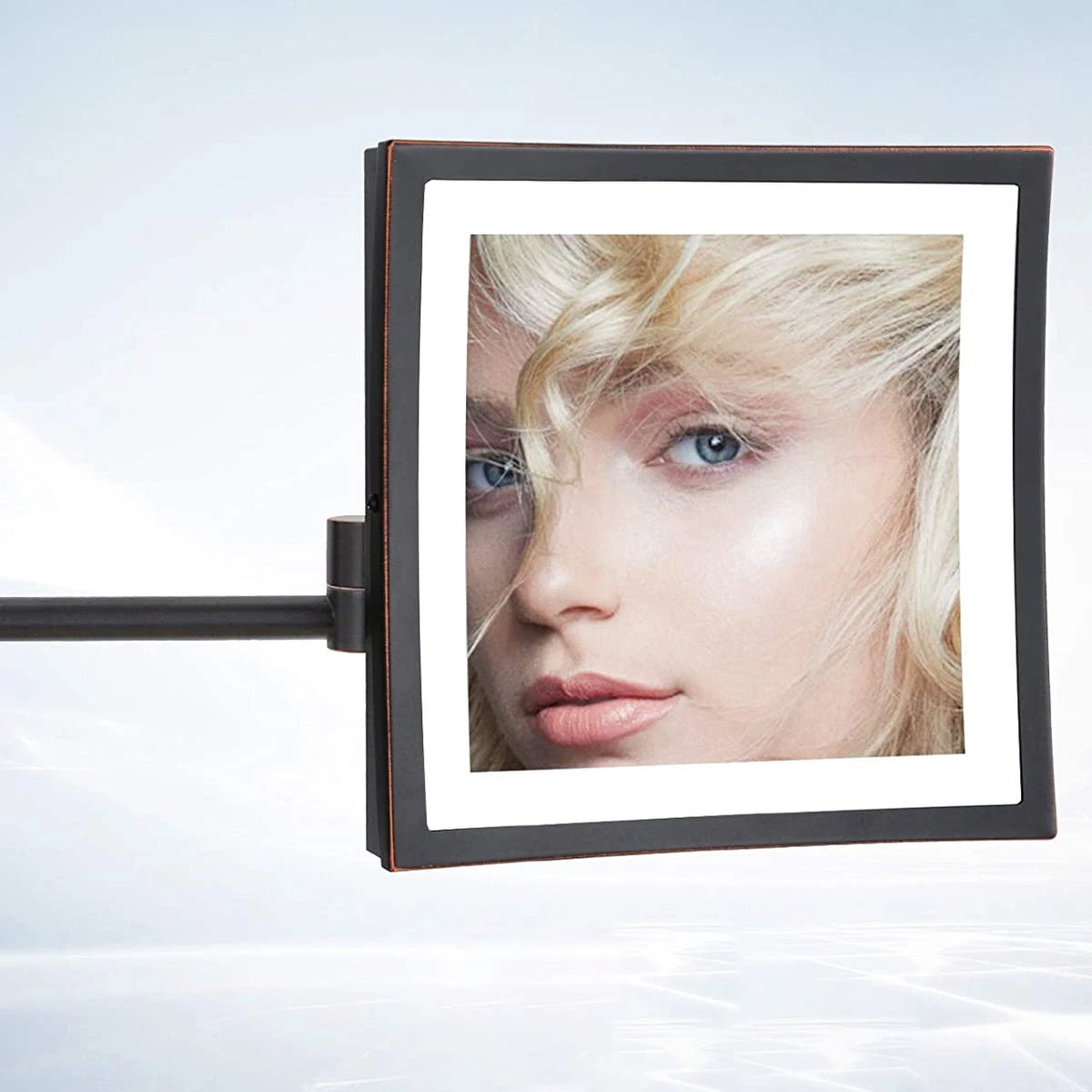 Square Touch Bathroom Mirror Wall Mounted Lighted Bathroom