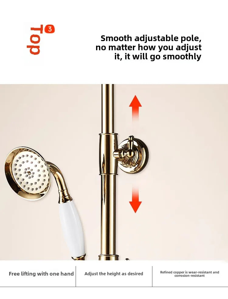 Vintage French Style Dual Handle Tub Faucet Shower