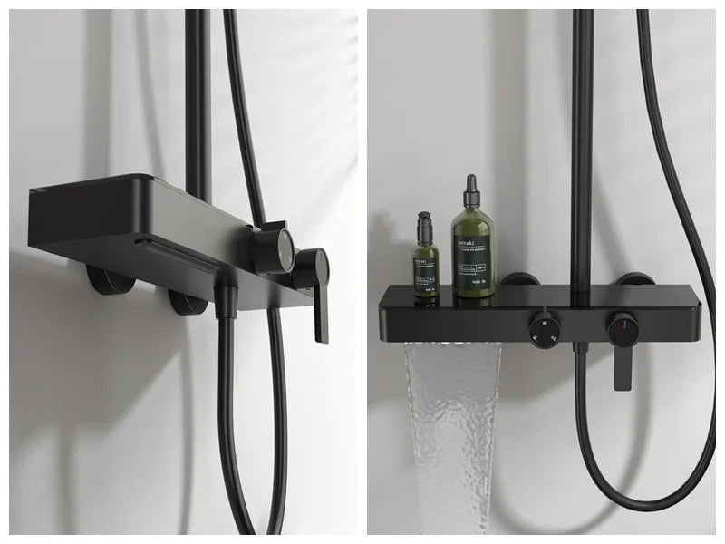 Orange Piano Bathroom Shower Waterfall Bathroom Mixer Faucets