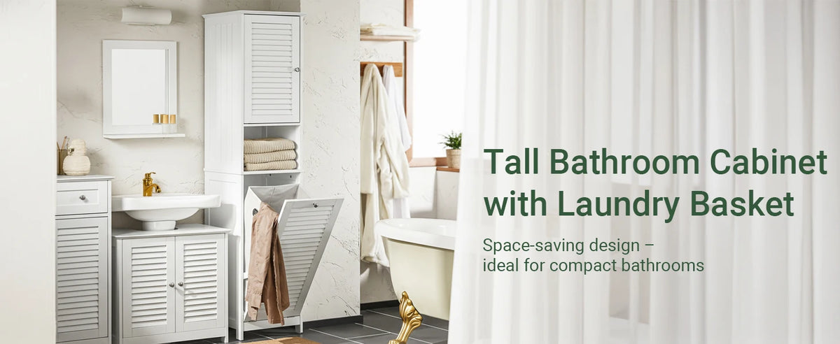Sobuy Bzr124 High Wardrobe Fold-Out Laundry Bag Bathroom