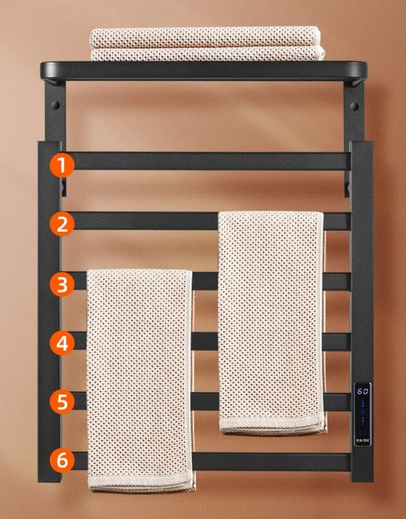 Metal Electric Heated Towel Rail Smart Disinfection Thermostat