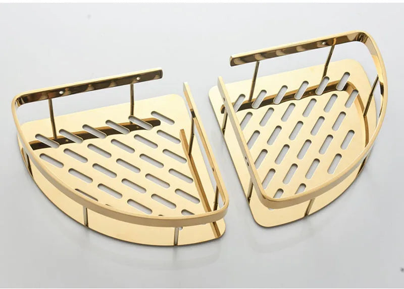 Bathroom Shelf Rose Gold Corner Shelf Shampoo Brass