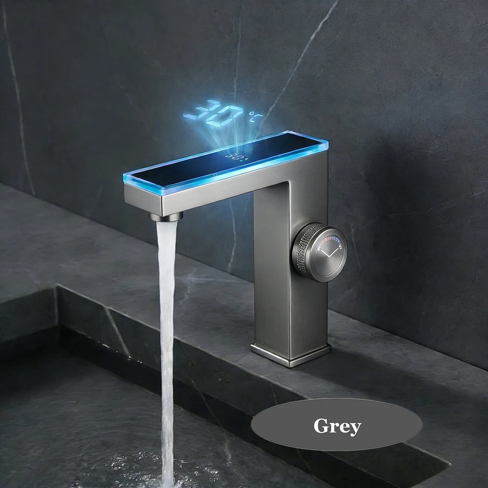 Modern Bathroom Faucet Led Temperature Display Smart Bathroom