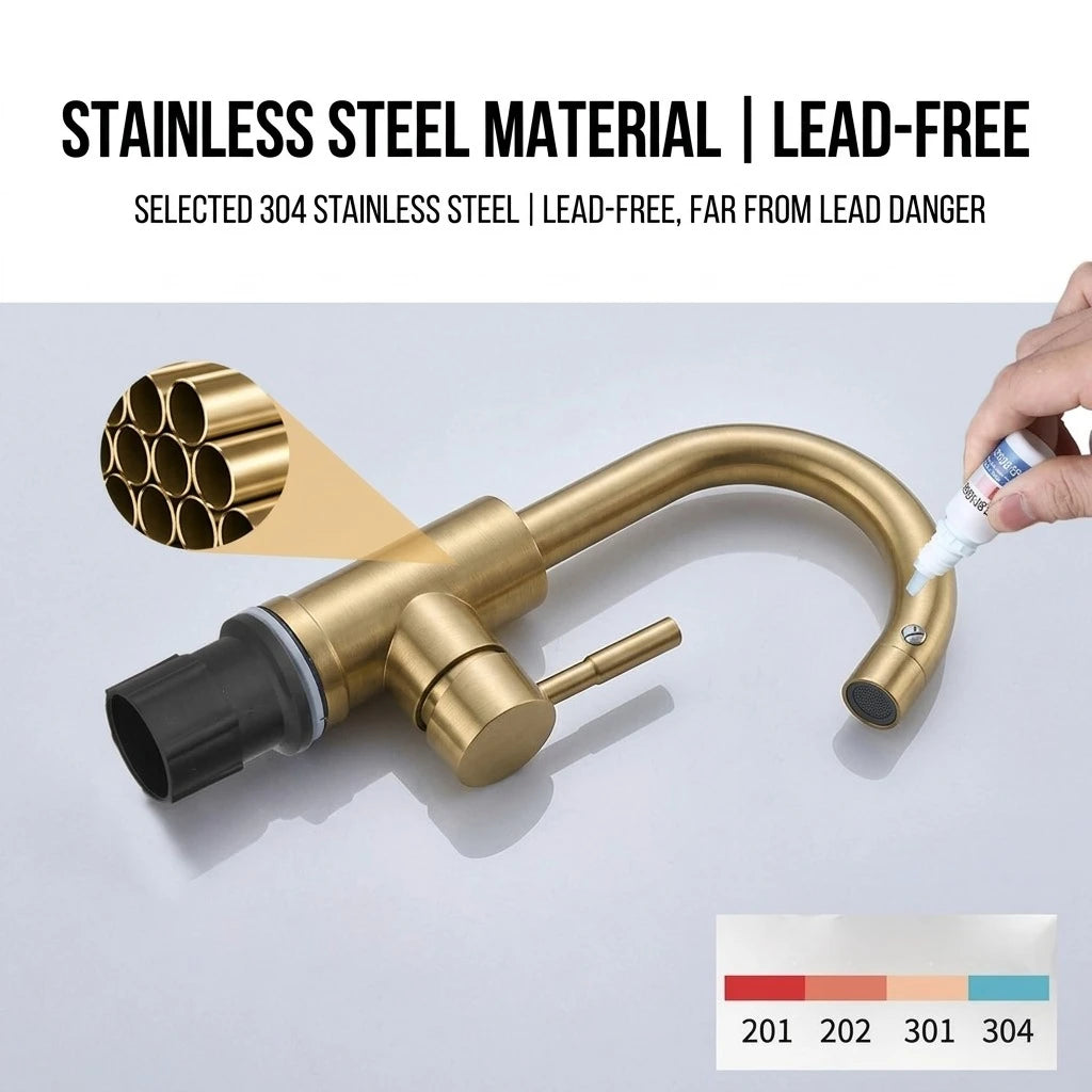 Arrival Light Luxury Gold Bathroom Basin Faucet Modern