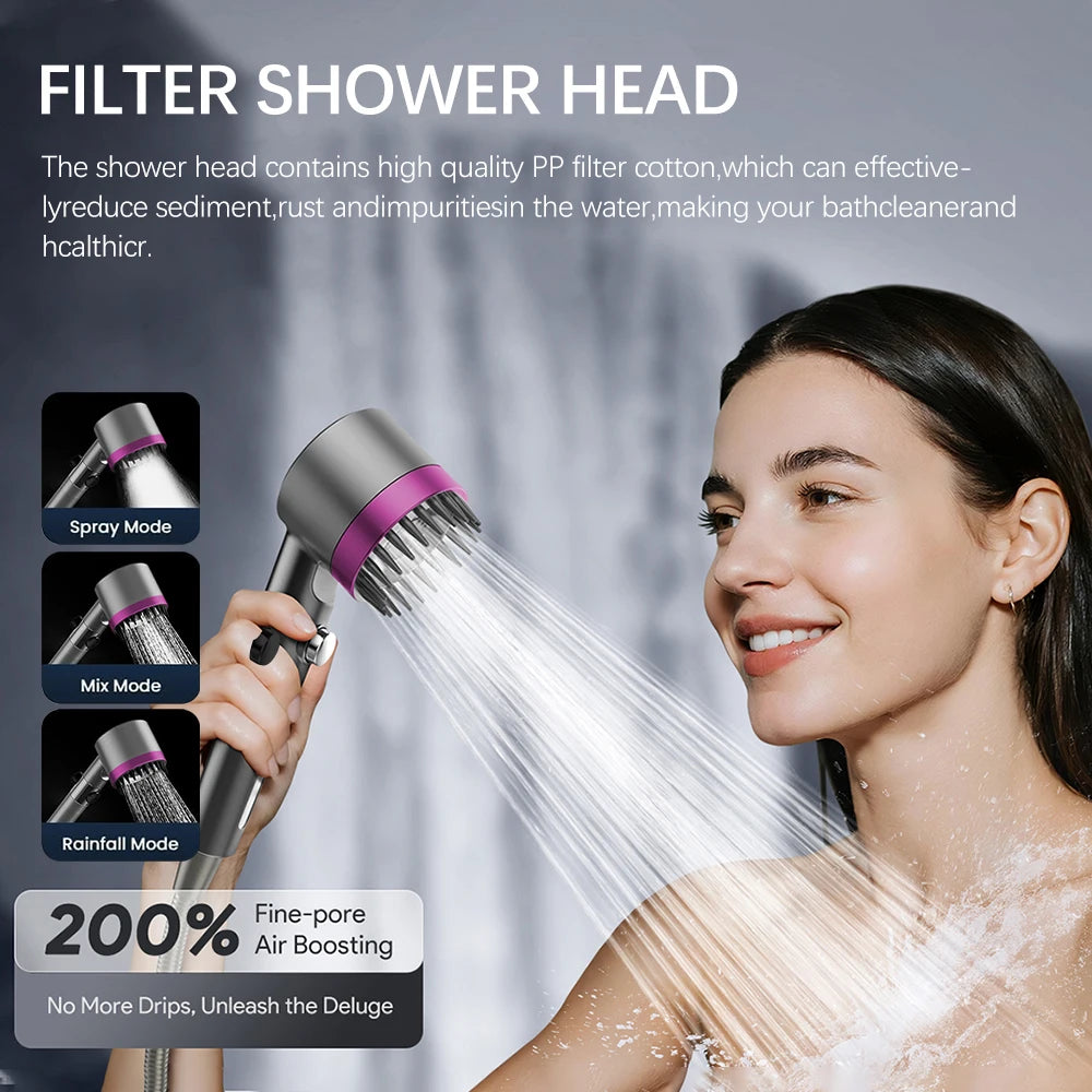 Filtered Handheld View Window Shower Head Bathroom Shower