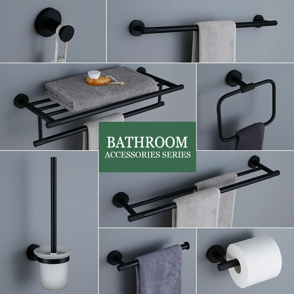 Black Bathroom Brass Knurled Kit Paper Holder Towel