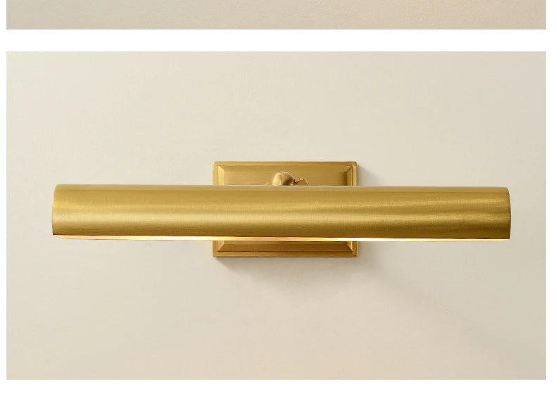 Brass Mirror Front Light Retro Bathroom Vanity Wall
