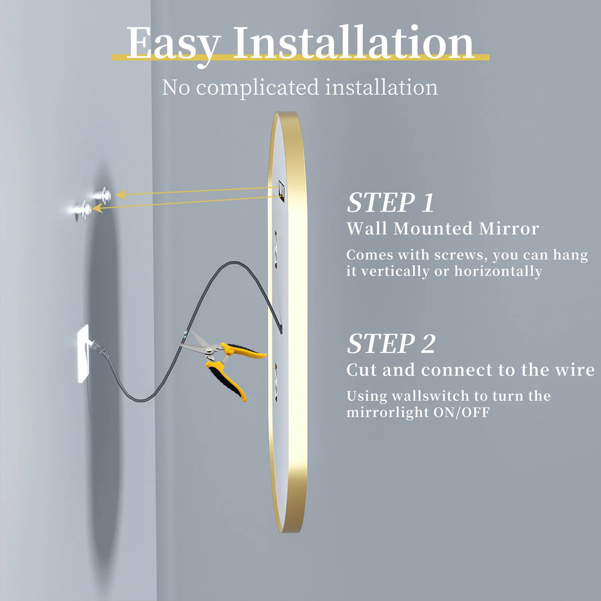 Large Led Oval Bathroom Mirror Stepless Dimmable Lighted