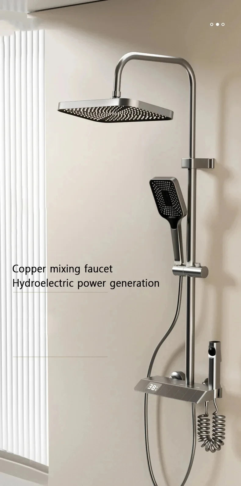Upgrade Bathroom Shower Led Display Piano Keys Bath