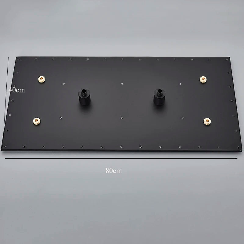 40 80cm High Pressure Led Shower Head Black