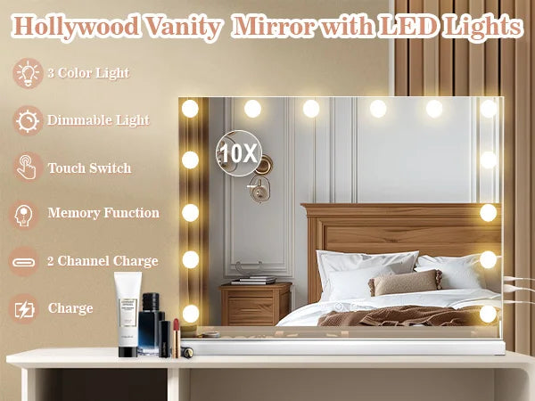 Uk Hollywood Mirror Vanity Make Up Mirror Lights