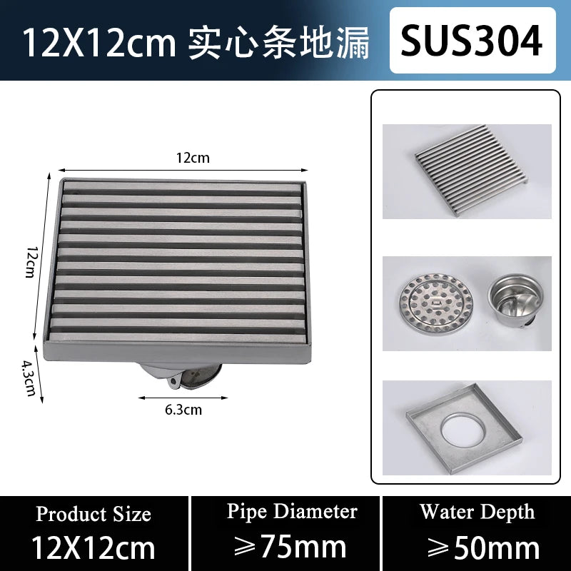 Brass Shower Drain Bathroom Floor Drain Washing Machine