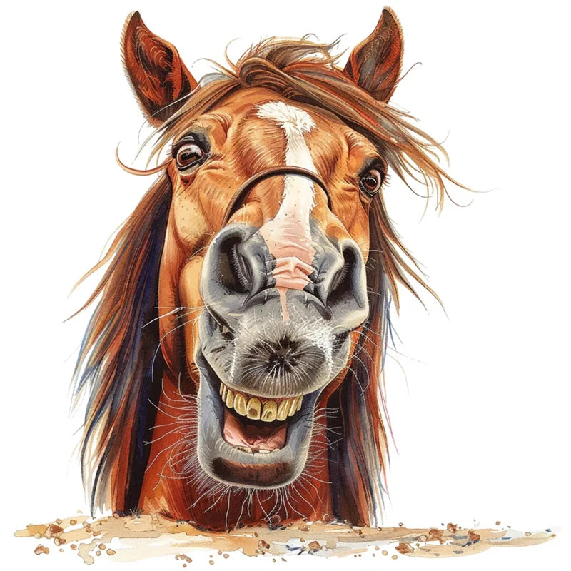 Fun Donkey Horse Cartoon Sticker Water-Proof & Uv-Resistant