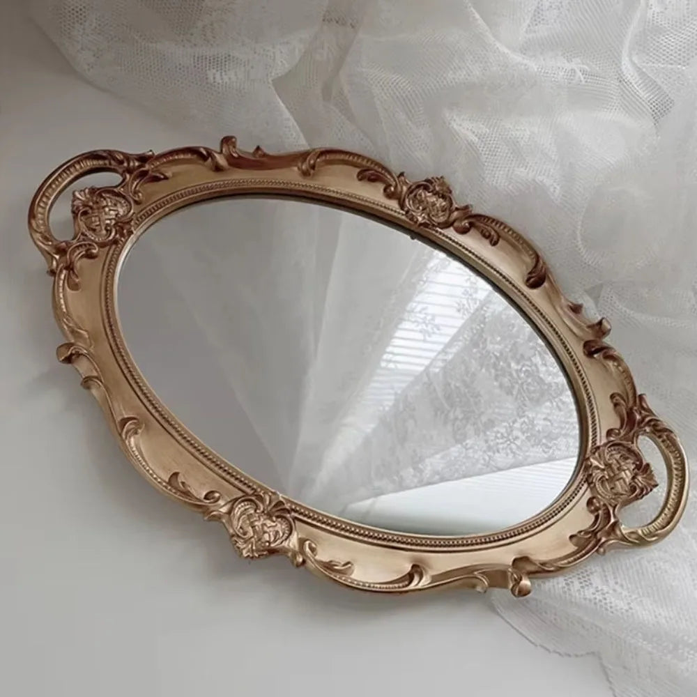 Oval Shape Decorative Wall Mirror Glass Material French