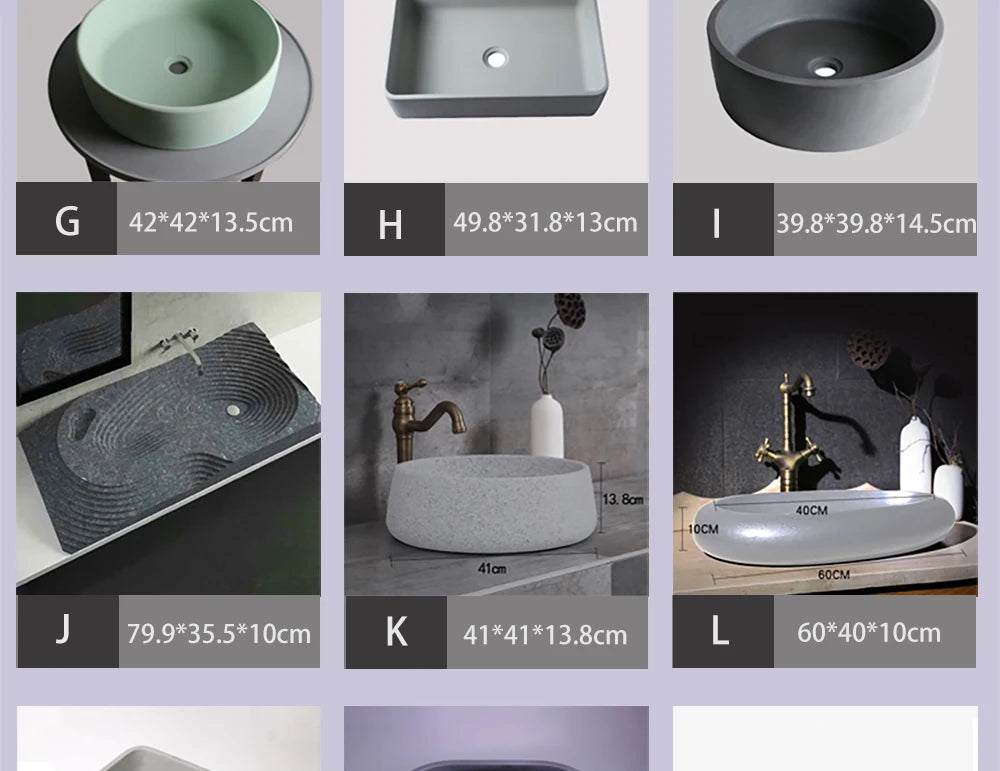 Circular Concrete Sink Silicone Mold Bathroom Square Sink