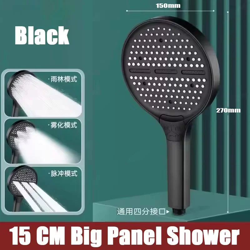 135mm Big Panel Supercharge Waterfall Shower Head Modes