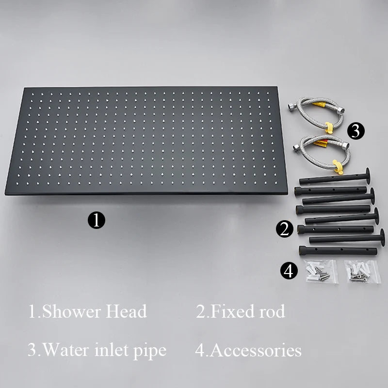 Large Rainfall Shower Faucet Ceiling Installation Bathroom
