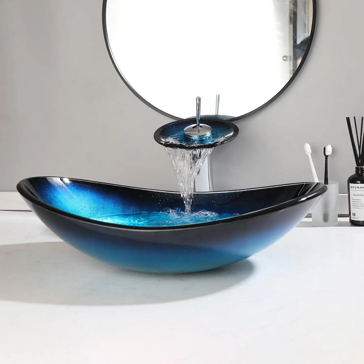 Kemaidi Bathroom Sink Countertop Basin Bowl Faucet Washroom