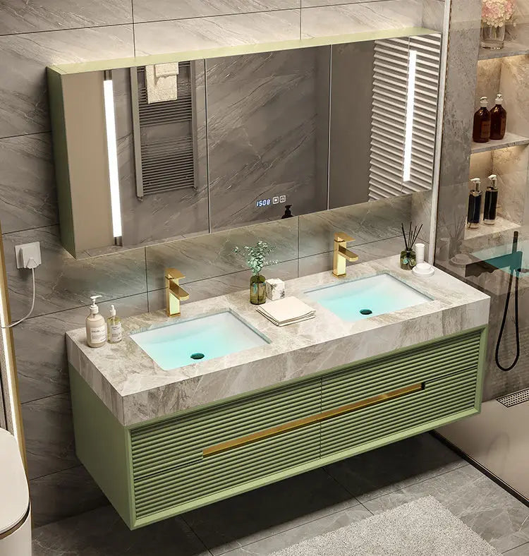 Light Luxury Bathroom Cabinet Rock Plate Washstand Modern
