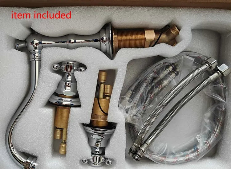 Kmmoun Fixed Spout Bathroom Basin Faucet Hole Deck