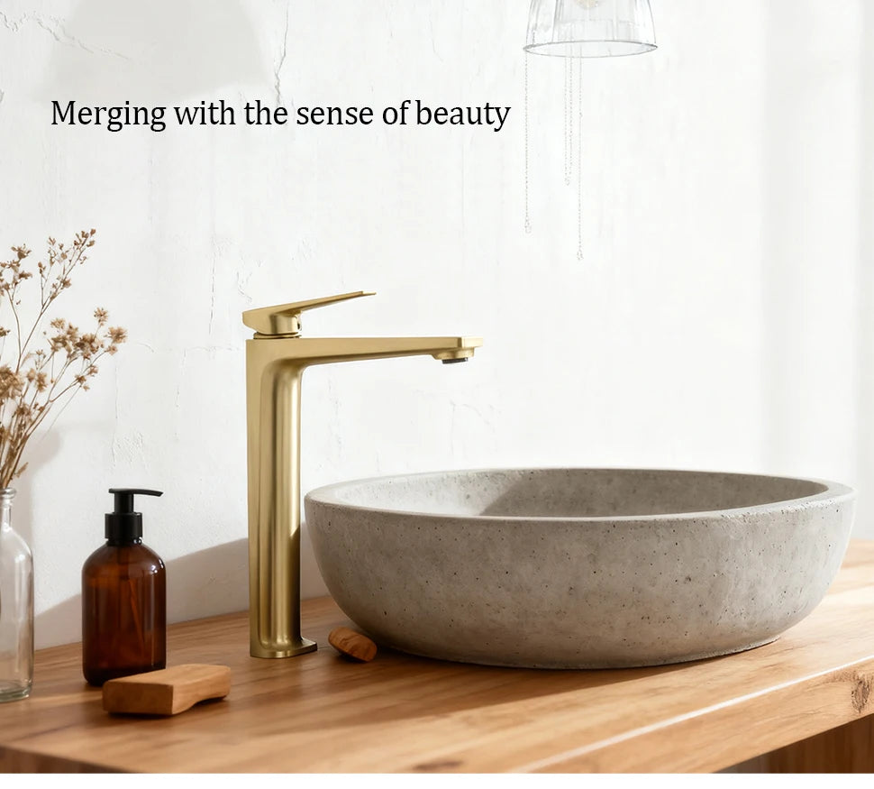 Bathroom Sink Faucet Deck Mount Brass Cold Mixer